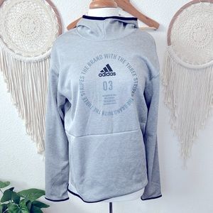 Adidas gray climawarm hooded sweatshirt medium